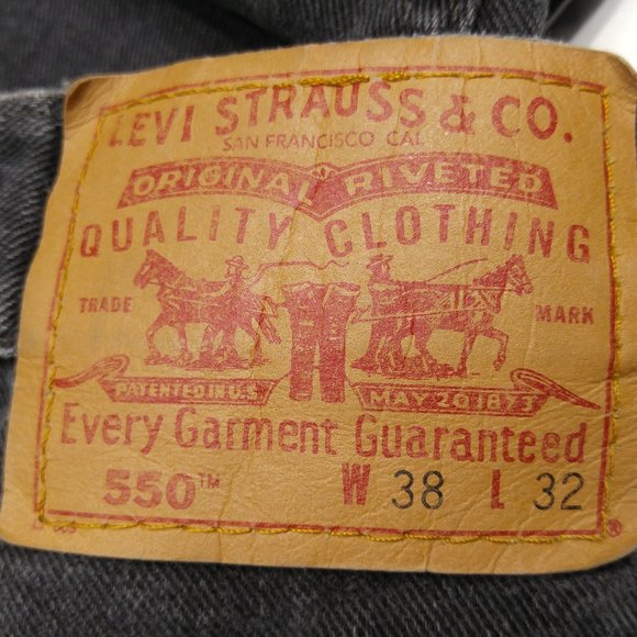 Levi's 550 Relaxed Black Jeans 38x32 Vintage C919 - Picture 4 of 7